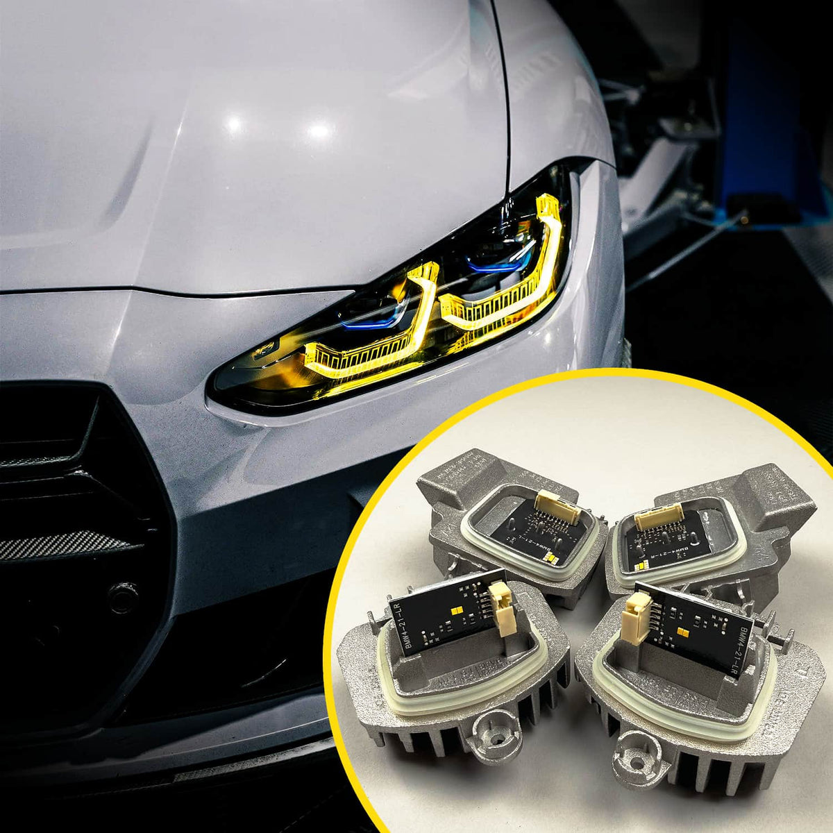 CSL Yellow DRL Kit (Full Set) for BMW G80 M3 & G82 M4 & G22/G23/G26 (4 Series)